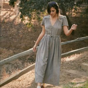 Christy Dawn Dress in Stone Grey Plaid Small NWT